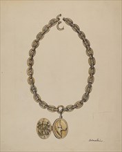 Necklace and Locket, c. 1937. Creator: Molly Bodenstein.