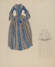 Blue & Grey Striped Dress, c. 1937. Creator: Joseph L. Boyd.