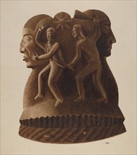 Symbolic Figure Carvings, c. 1938. Creator: Joseph L. Boyd.