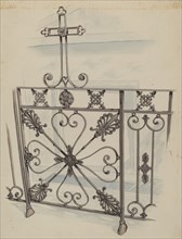 Iron Gate and Fence, c. 1936. Creator: Joseph L. Boyd.