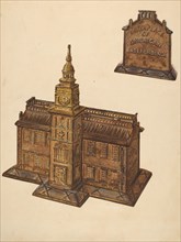 Cast Iron Toy Bank: Independence Hall, c. 1937. Creator: Dorothy Brennan.