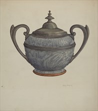 Pewter Sugar Bowl, c. 1937. Creator: Helen Bronson.