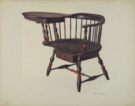 Harvard Student's Chair (Windsor), c. 1938. Creator: Adele Brooks.