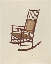 Shaker Rocking Chair, c. 1940. Creator: Adele Brooks.