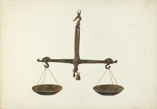 Balance Scales, c. 1939. Creator: Ruth Buker.