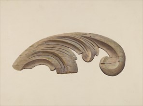 Wood Carving - Scroll, c. 1939. Creator: Clements Clayton.