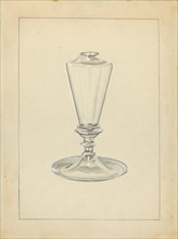 Sperm Oil Lamp, c. 1940. Creator: John Dana.