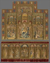 Retable depicting the Madonna and Child, the Nativity, and the Adoration of the Magi..., c. 1468. Creator: Unknown.