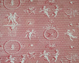 Amorini et Medallions (Cupid and Medallions) (Furnishing Fabric), France, c. 1810. Creator: Christophe-Philippe Oberkampf.