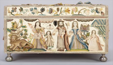 Dressing Box Depicting the Finding of Moses and Scenes from Abraham and Hagar, c. 1668. Creator: Unknown.