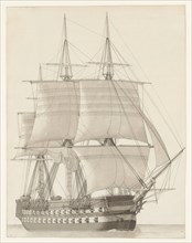 Vessel of the Russian Line (Vaisseau de ligne russe), 1827. Creator: CW Eckersberg.