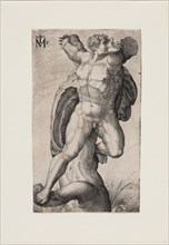 A Crucified Man (Haman), 1550. Creator: Melchior Lorck.