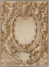 Design for Frontispiece to the Seven Virtues, 1598. Creator: Joannes Stradanus.