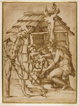 First Family Before a Shelter, 1547/48. Creator: Baccio Bandinelli.