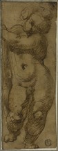 Standing Putto Seen from the Front: Study for the Virgin in Glory with Saints..., 1570/75. Creator: Bartolomeo Passarotti.