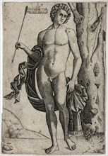 A Young Man with an Arrow, c.1510. Creator: Benedetto Montagna.