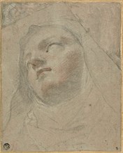 Head of a Dominican Nun: Study for the Ecstasy of Saint Dominic, 1673/75. Creator: Domenico Maria Canuti.