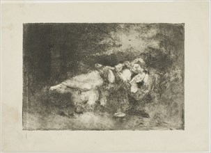 Reclining Woman with a Child, 1890/99. Creator: Domenico Morelli.