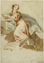 Draped Female Figure at Prayer, n.d. Creator: Francesco Fontebasso.