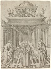 The Presentation in the Temple, plate four from the Life of the Virgin and Christ, c.1470. Creator: Francesco Rosselli.