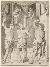 The Flagellation, plate 7 from the Life of the Virgin and Christ, c.1470. Creator: Francesco Rosselli.