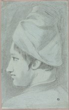 Head of Boy Wearing Hat in Profile, n.d. Creator: Giovanni Battista Piazzetta.