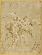 Daedalus and Icarus, early 1530s. Creator: Giulio Romano.