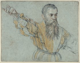 Bearded Man with his Right Arm Raised, 1562/64. Creator: Giuseppe Porta.