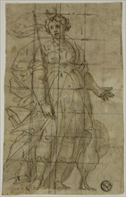 Study for Juno (or Diana) with a Peacock, 1584/85. Creators: Luca Cambiaso, Lazzaro Tavarone, Bernardo Castello.