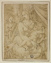 Virgin and Child with the Infant John the Baptist, 1540/56. Creator: Luca Penni.