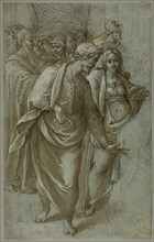 Group of Figures (recto) Fragment of a Female Head (verso), 1560/1611. Creator: Il Trometta.