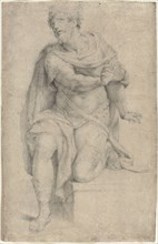 Study of a Kneeling Saint, 1570/75. Creator: Orazio Samacchini.