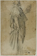 Standing Magus (recto); Sketch of Stable and Trees (verso), n.d. Creators: Domenico Fiasella, Lodovico Carracci.