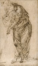 Standing Figure Leaning on a Staff, c.1510. Creator: Piero di Cosimo.