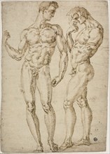 Two Standing Male Nudes, 1548/50. Creator: School of Baccio Bandinelli Italian, 1493-1560.