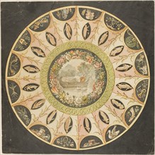 Design for a Circular Ceiling Decoration, n.d. Creators: Unknown, Pierre Francois Leonard Fontaine, Charles Percier.