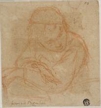 Half Length Sketch of Girl with Crossed Arms, n.d. Creators: Unknown, Bartolomeo Schedoni.