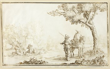 Landscape with Travelers, early 1630s. Creator: Valerio Spada.