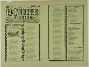 El cancionero popular, hoja num. 4 (The Popular Songbook, Sheet No. 4), n.d. Creator: Manuel Manilla.