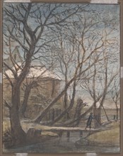 Winter Landscape with a Man Crossing, c.1660. Creator: Anthonie Waterloo.