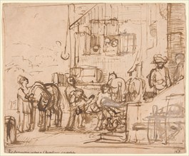 The Good Samaritan Arriving at the Inn, c.1660. Creator: Constantijn van Renesse.