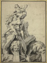 Hercules and Antaeus Design for a Fountain, n.d. Creator: Martin Desjardins.