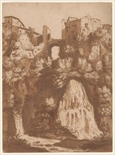 View of Tivoli with the Bridge Over the Anio Waterfall, 1620. Creator: Cornelis van Poelenburgh.