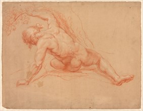 Male Nude Seen from Behind, 1672/88. Creator: Daniel Mijtens.
