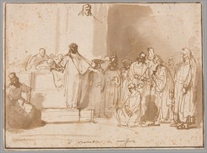 Christ and the Woman Taken in Adultery, 1650/74. Creator: Gerbrand van den Eeckhout.