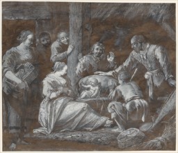The Adoration of the Shepherds, late 1650s. Creator: Gerrit van Battem.