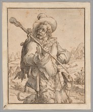 A Huntsman with a Dead Hare and a Dog (Study for "Terra"), 1590/95. Creator: Jacques de Gheyn II.
