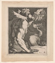 Triton Blowing on a Conch, c.1618. Creator: Jacob III de Gheyn.