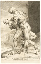 The Rape of a Sabine Woman, Lateral View, c.1598. Creator: Jan Muller.