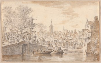 Market near a Canal, 1651. Creator: Jan van Goyen.
